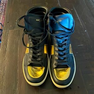 Saint Laurent Hi-Tops Black and Gold